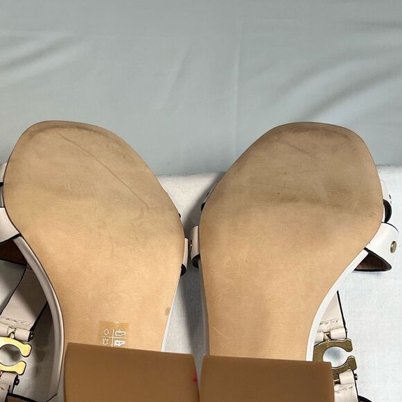 Coach White Margaret Block Heel Sandals Size 10 - Picture 6 of 10